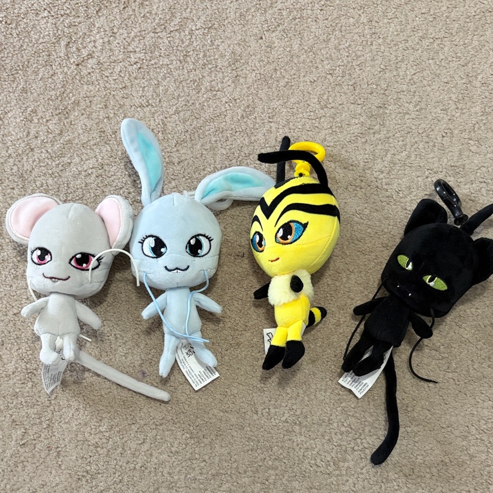 Set of Four Cute Plush Toys